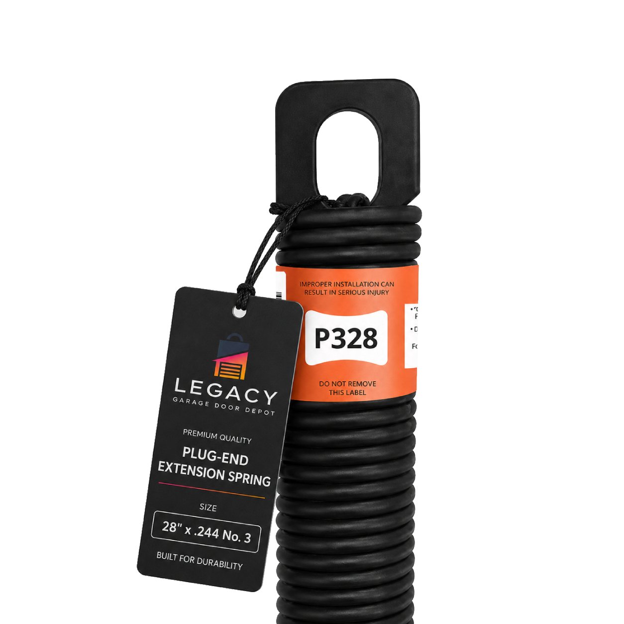 28 in. Plug-End Extension Spring Pair – 0.244 in. No. 3 Wire